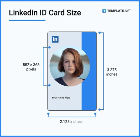 linkedin id card dimensions